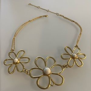 Gold & Ivory Daisy Necklace. New, never used.